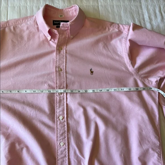 Ralph Lauren 17-34 Pink Preppy Casual Button Down Shirt - Picture 9 of 11